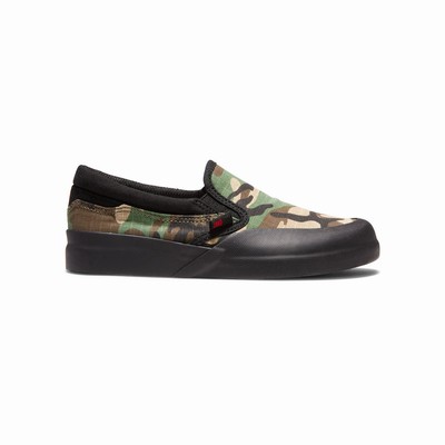 DC Infinite Slip Ons Gyerek Deszkás Cipő Fekete/Camo (NXFK85734)